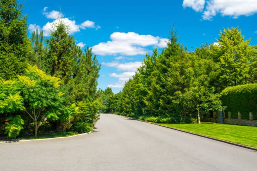 Beautiful tree-lined residential neighborhood representing the communities served by Summit Tree Experts throughout Arnold, MO.